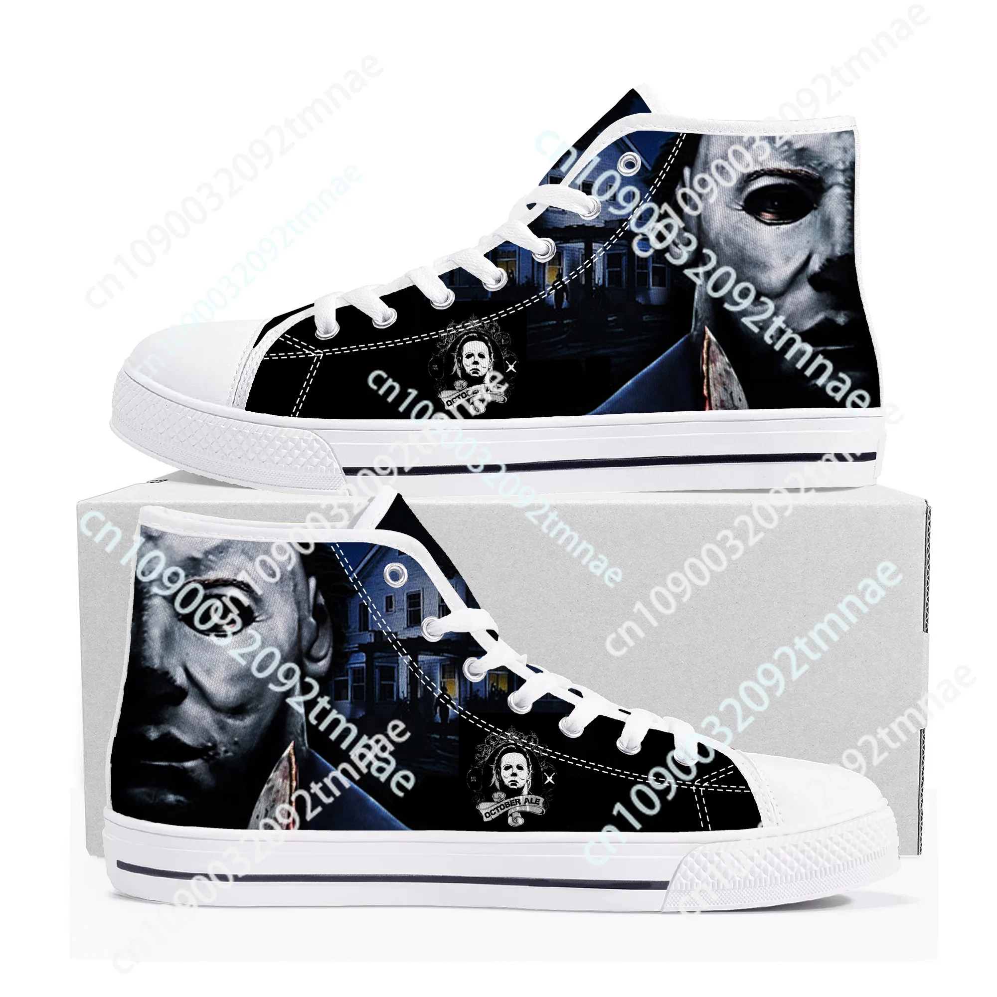 

Hot Horror Halloween High Top Quality Shoes Michael Myers Mens Womens Teenager Canvas Sneaker Casual Couple Sneakers Custom Shoe