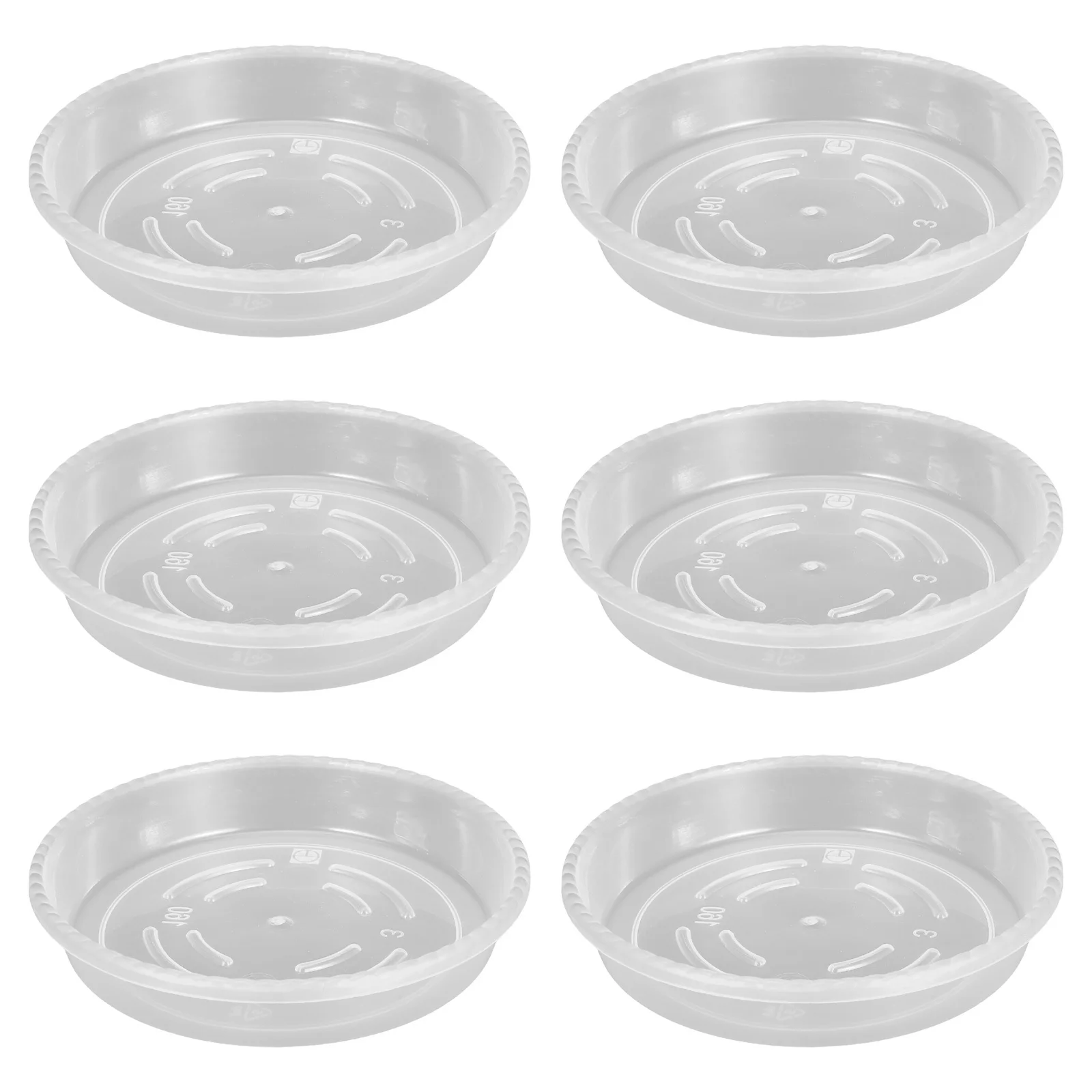 

6Pcs Plant Saucers for Indoors Clear Saucer with Drainage Holes Flower Pot Tray Water Catcher for Home Office Balcony Decor