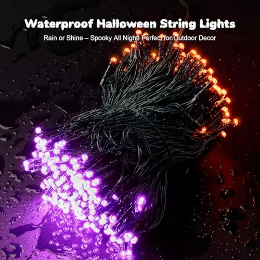 Halloween Lights 500LED 174Feet Super Bright LED Halloween String Lights with UL Certified 8 Lighting Modes Timer Memory and Wa