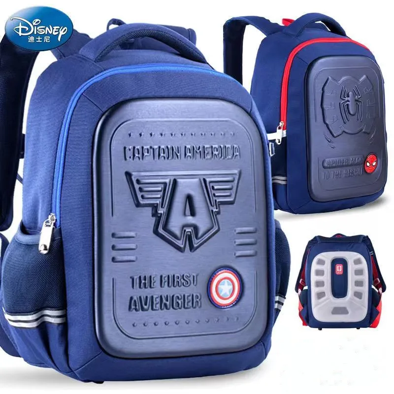 

Disney School Bags For Boys Grade 1-2 Primary Student Shoulder Orthopedic Backpack Spider Man Large Capacity Water Proof Mochila