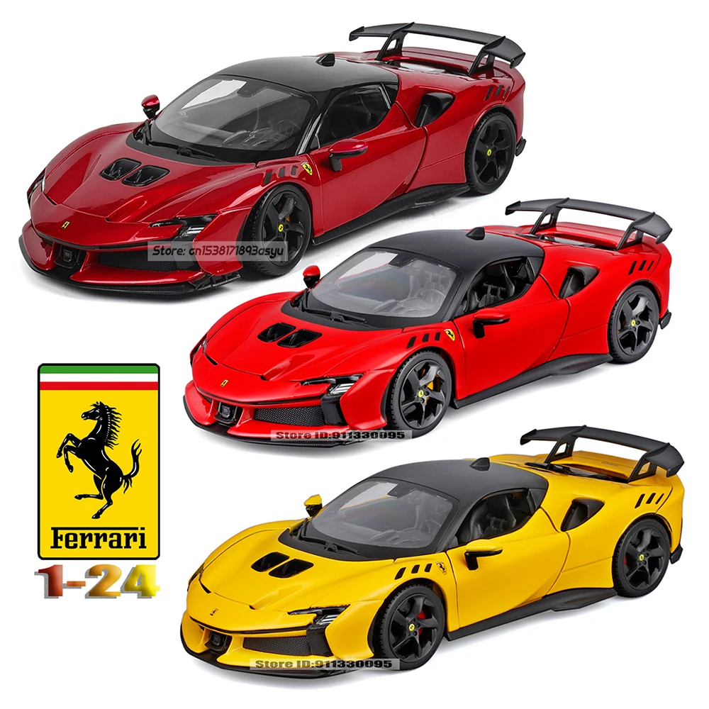 Bburago 1:24 ferrari sf90 xx stradale liga veículo de luxo diecast carros modelo brinquedo coleção presente presente aniversário do menino