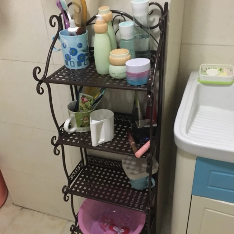 XK Bathroom Storage Rack Floor Toilet Washstand Iron