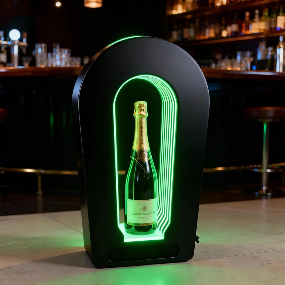 Rechargeable LED Champagne Bottle Glorifier Stand   Club Bar Display with ABS Base Wine Bottle Holder