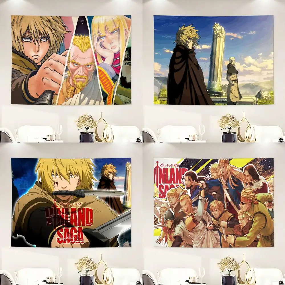 Casual hot Young Anime Stylish V-Vinland Saga Tapestry Soft Lightweight Wall Art Decor for Living Home Room Bedroom