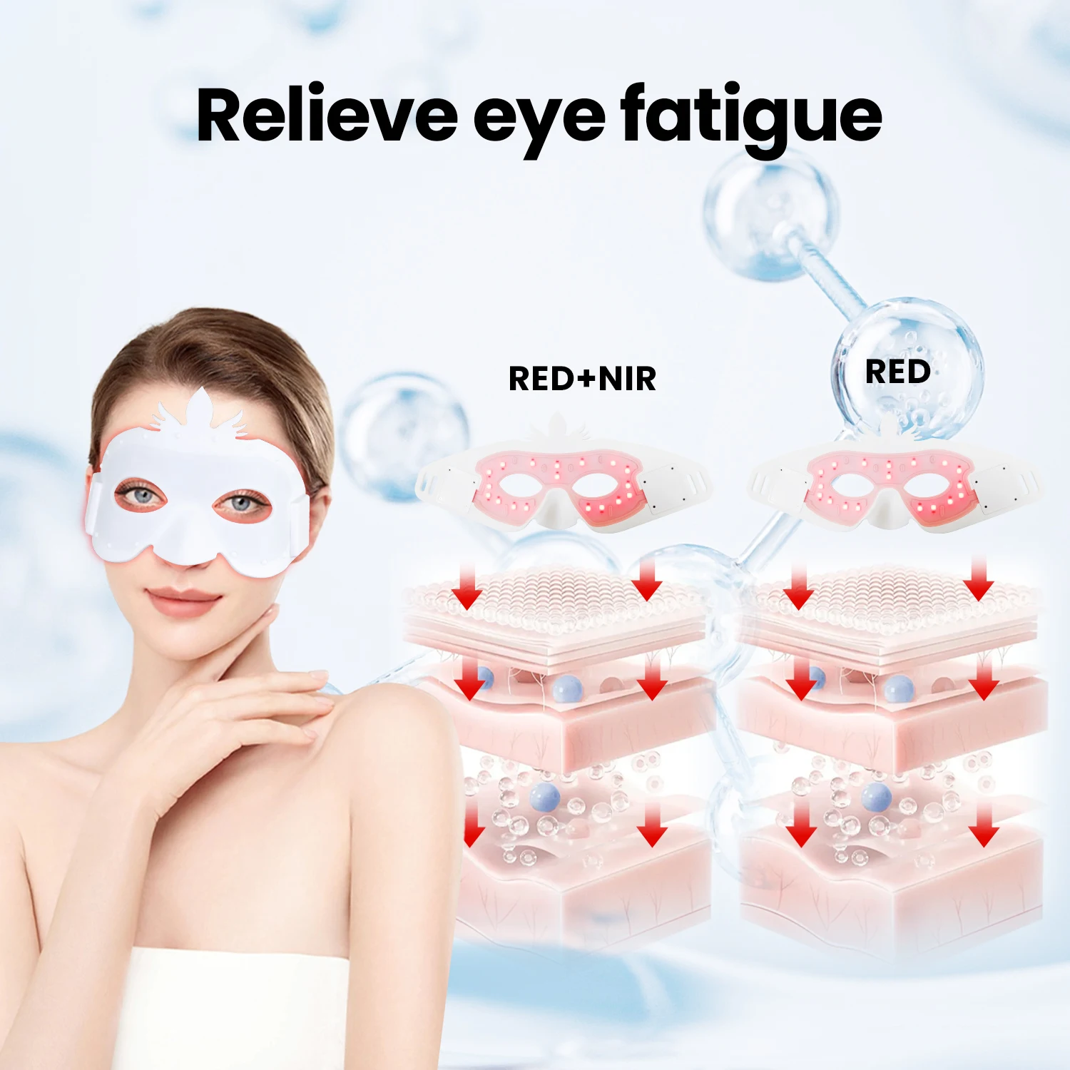アイデアセラピー レッドライトセラピーマスク スキンケア美容 LEDフェイシャルアイマスク 赤外線ライト サロン機器 スキンケア用