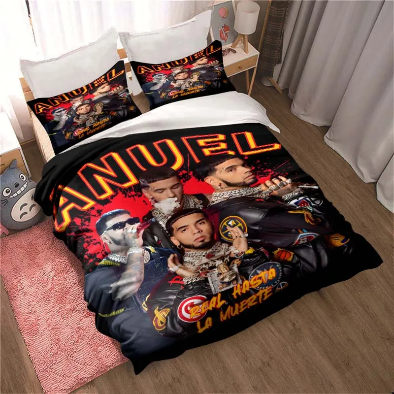 Rapper Anuel AA printed Bedding Sets exquisite bed supplies set duvet cover bed comforter set bedding set luxury birthday gift