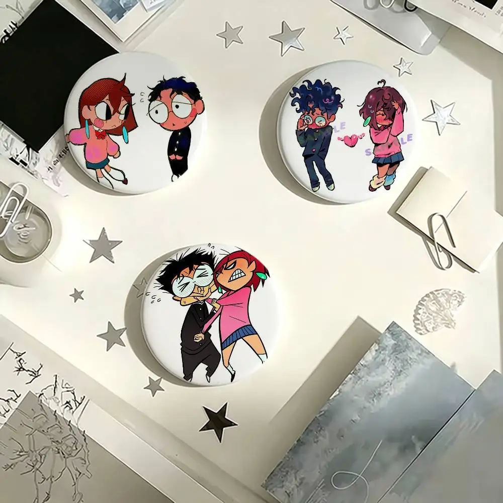 

momo & okarun dandadan Brooches Cartoon Badge Pins Backpack Hat Accessories Friend Gift