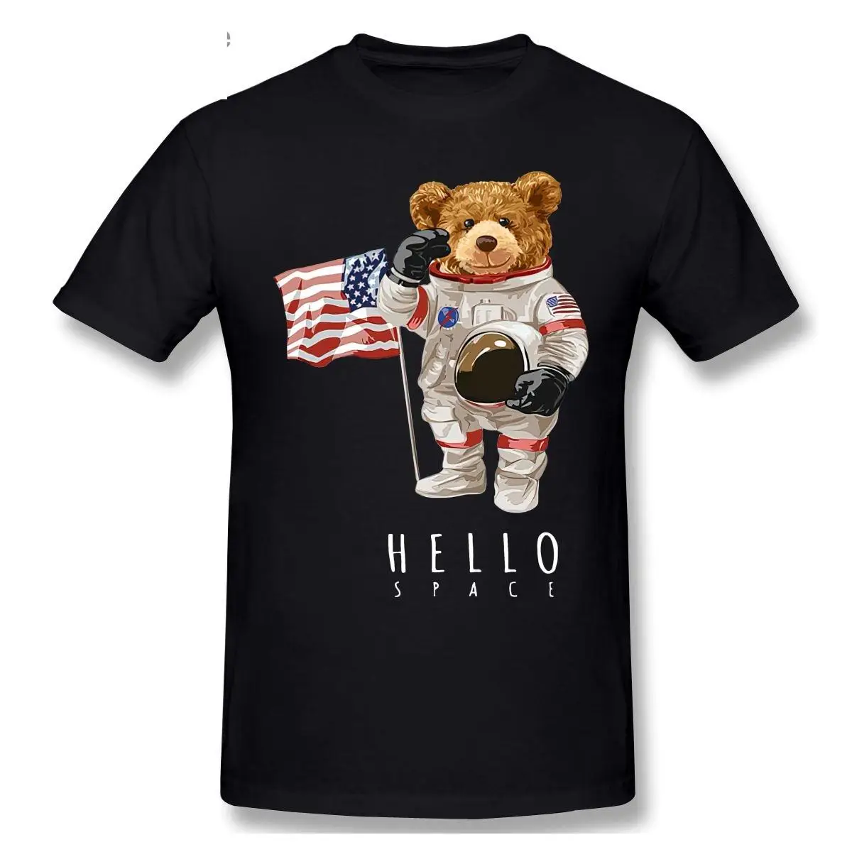 

Hello Space Astronaut Teddy Bear T shirt Harajuku T-shirt Graphics Tshirt Brands Tee Top