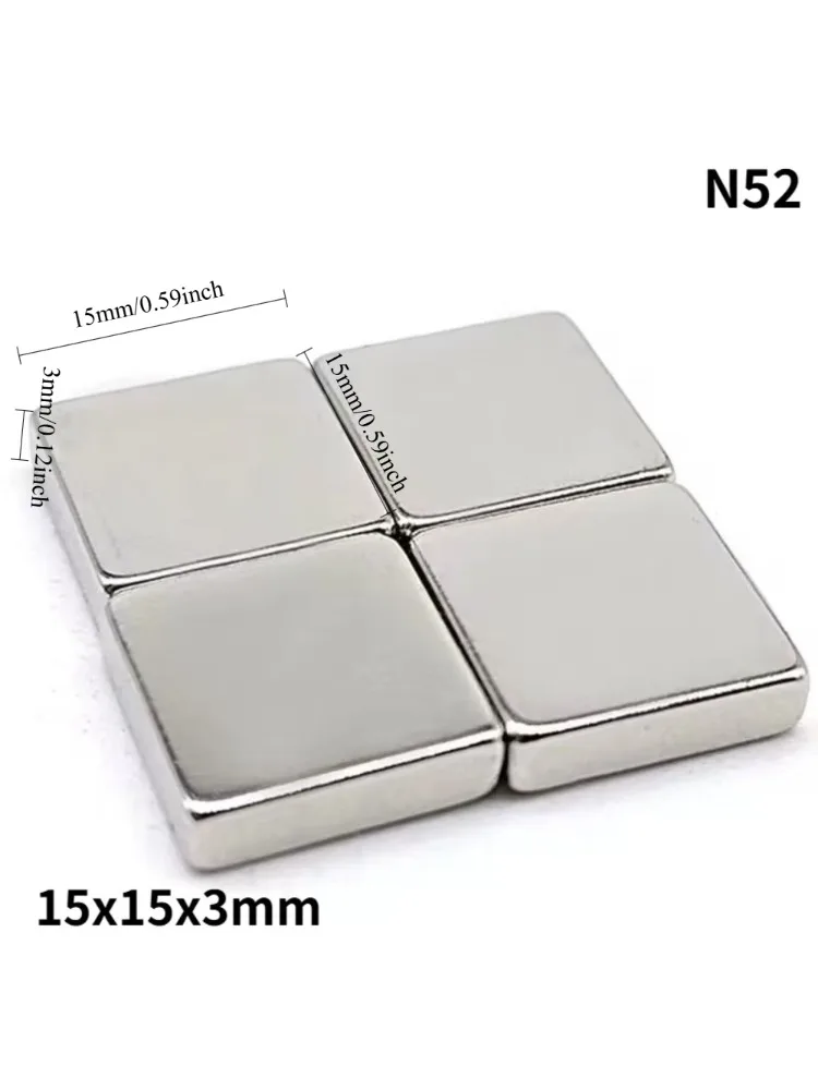 AliExpress NONE N52 15x15x3 15x15x5 Rectangle Bar  Strong Magnet Square Generation Industrial Motor Ebike Generator Customised Office Home