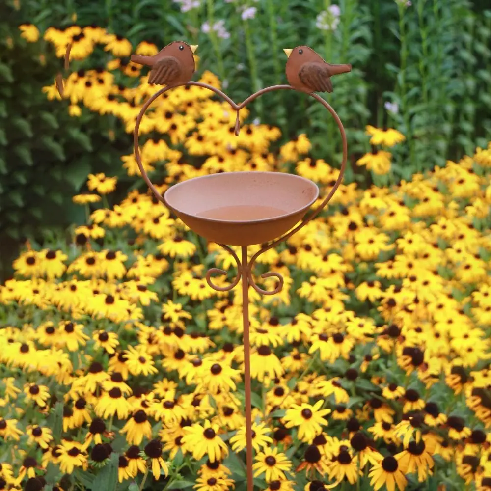 

Украшение сада, железная кормушка для птиц, заземляющая плагин, ретро многофункциональная тарелка для кормления птиц, декоративная миска для воды для птиц, двор