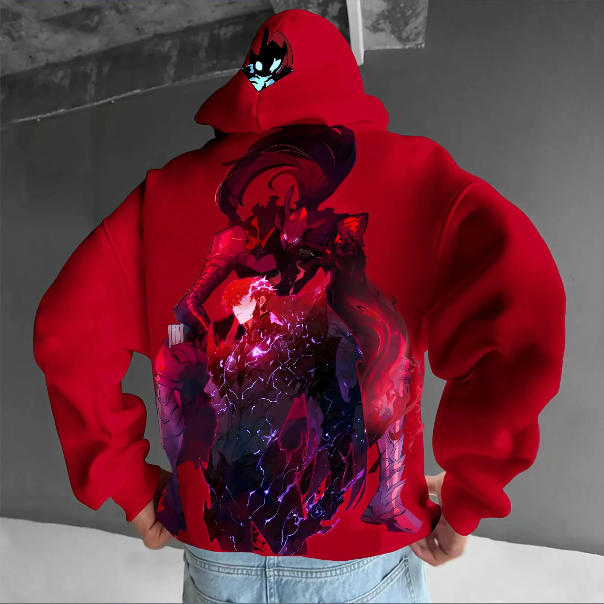 

Shadow Monarch Red Knight Hoodie,Sweatshirt,Anime Merch,Ultimate Fan Gear,Harajuku,Gothic,Oversized Fit,Y2K Style,Comic Con,AW25