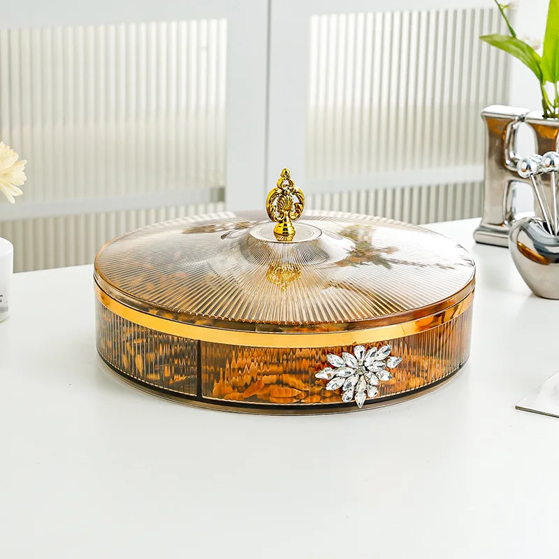 

Light Luxury Household Candy Box Living Room Coffee Table Snack Container Divided Storage Box High Aesthetic