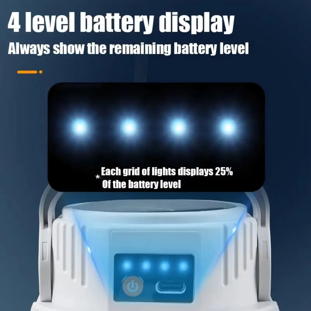 

LED Light LED Solar Camping Light USB Rechargeable Ultra Bright Rechargeable Light Multi Functional with Hook