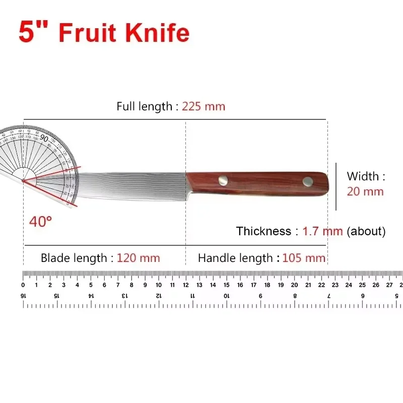Damascus Knife Japanese Slicing Cleaver Meat Fruit Fish Vegetable Boning Knives Wood Handle Damascus Steel Chef Kitchen Knives