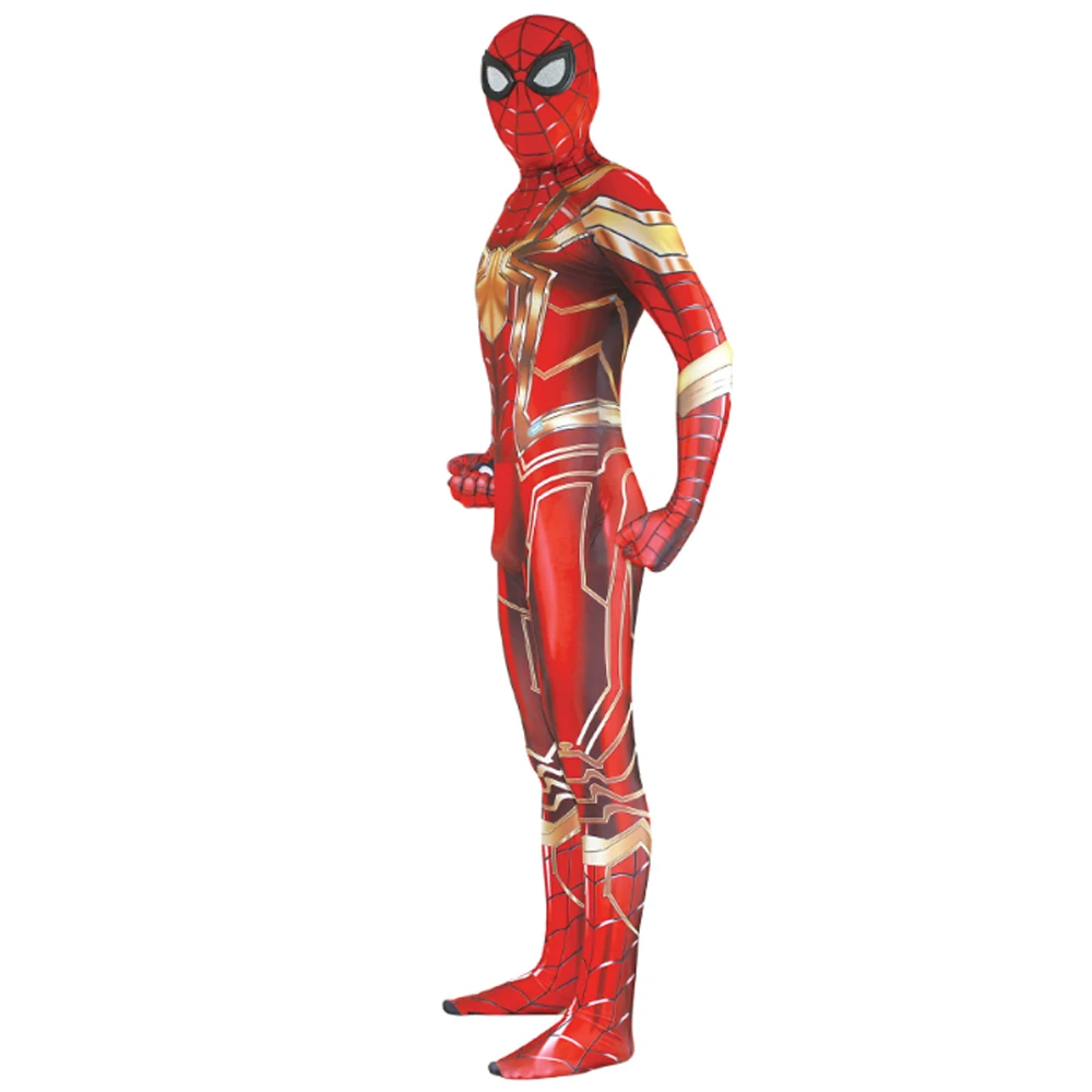 Iron Spider Man Suits Men's Costume Bodysuit with Mask 3D Style Fancy Dress Party Clothes Adults Spiderman Cosplay Outfits