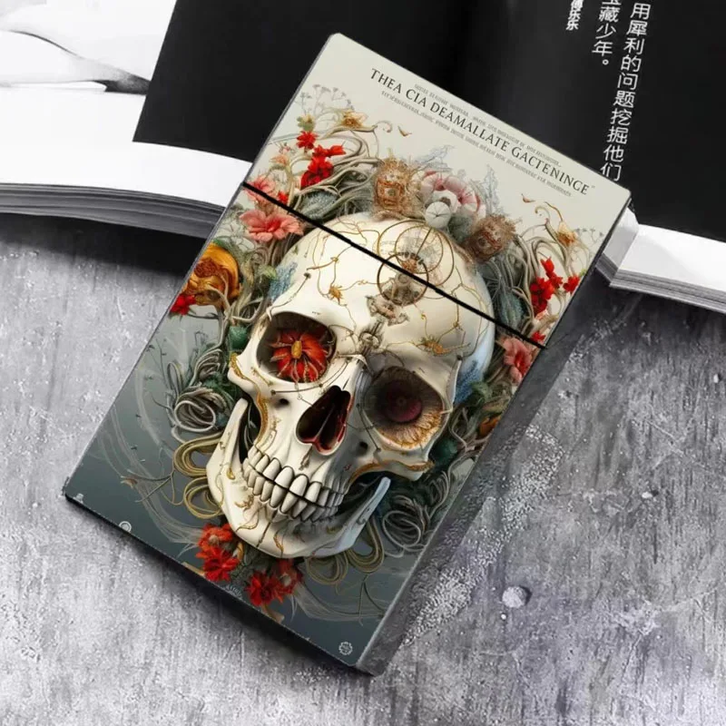 Personality Skull Head Color Printed Cigarette Case Halloween Horror Style Cigarette box 20 Coarse Cigarettes Gadget For Man