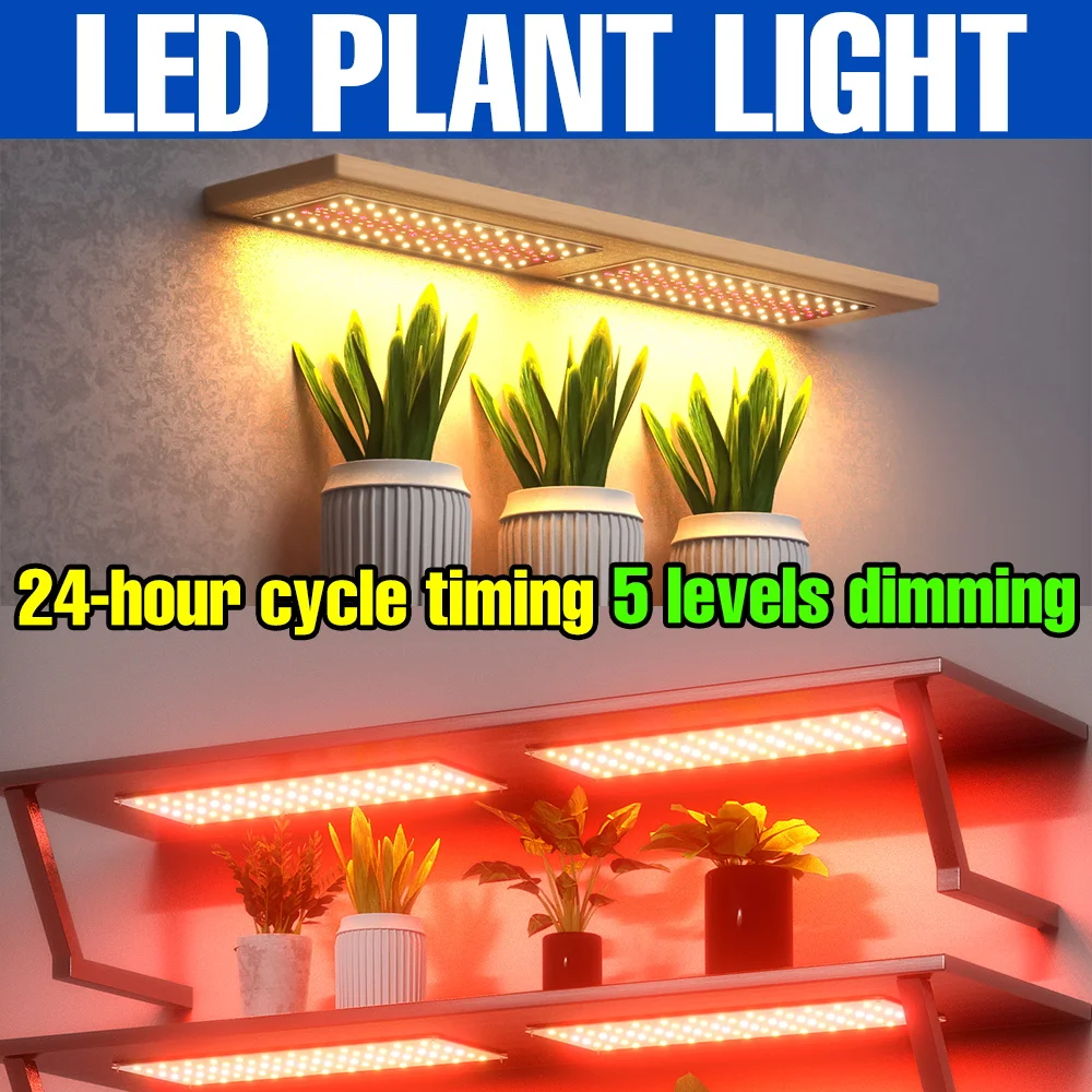 DC5V USB LED Grow Lights Full Spectrum Quantum Board Cultivation Lamp With Timing Auto On/Off For Cactus Vegetables Fruits Plant