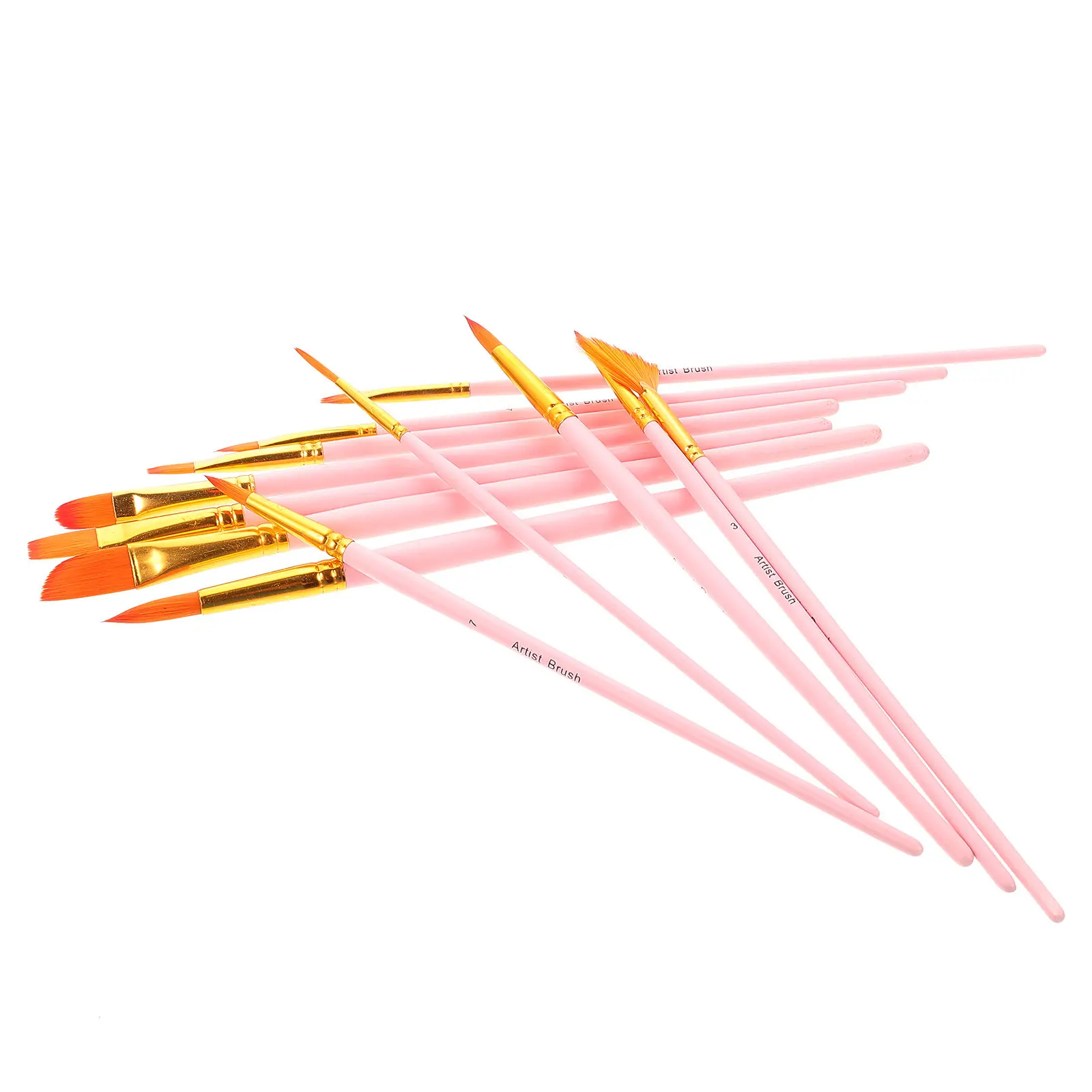 12Pcs Professional Paint Brush Set Nylon Hair for Acrylic Oil Watercolor Painting Drawing Artist Supplies Multipurpose