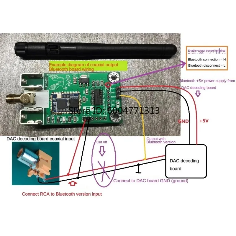 QCC5125 Bluetooth 5.1 LDAC Module I2S/coaxial Output USB Card 24bit 96K For SAA7220 TDA1541 PCM1794