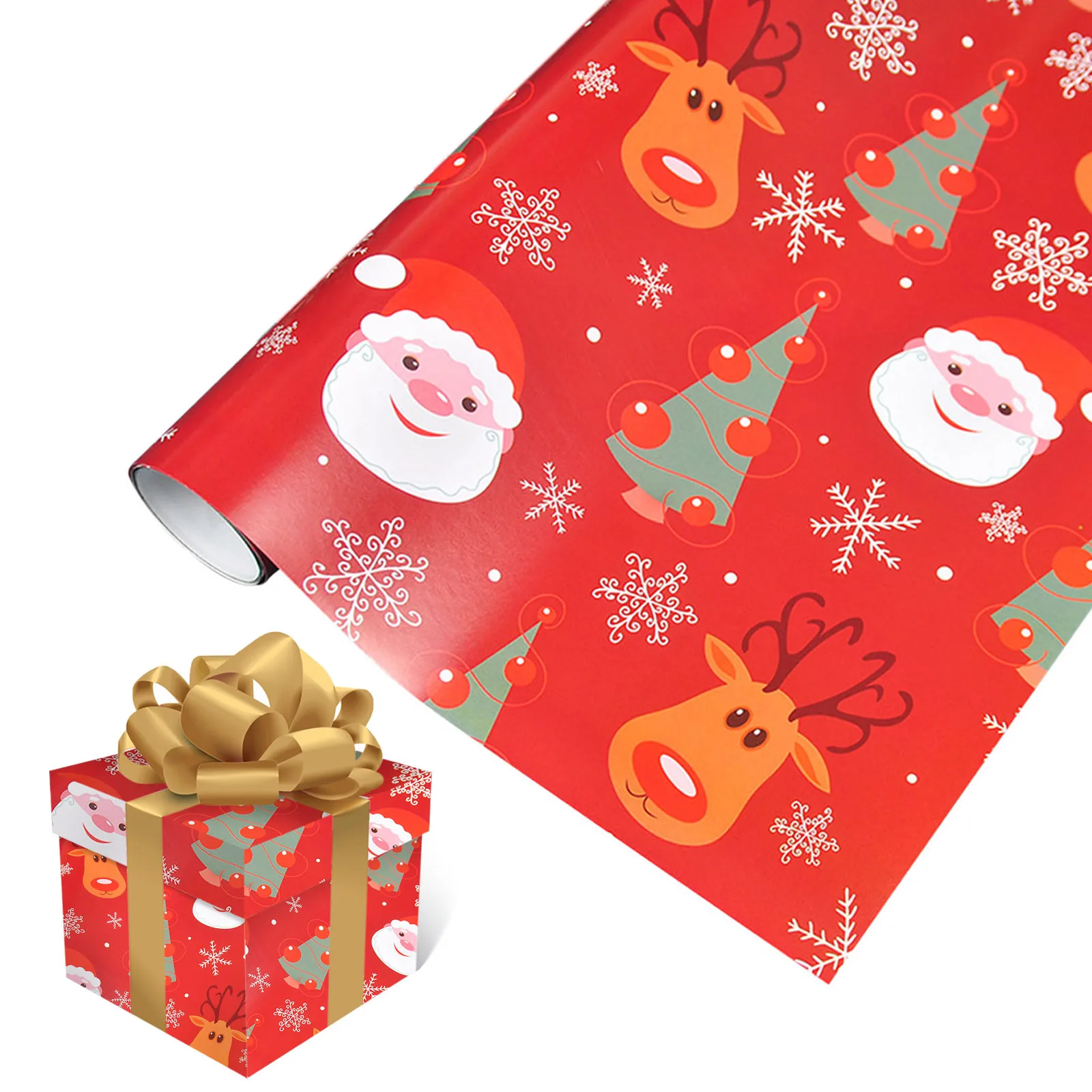 1PCs ( 75cmX51cm, 4.11 Square Feet)Single-sided Christmas Wrapping Paper, Classic Foil Christmas Wrap Penguin Wrapping Paper