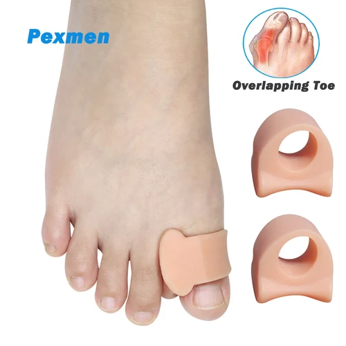 Pexmen-2 almohadillas piezas para juanetes, separadores de Gel para dedos de los pies, corrige juanetes y restaura los dedos de los pies a su forma Original