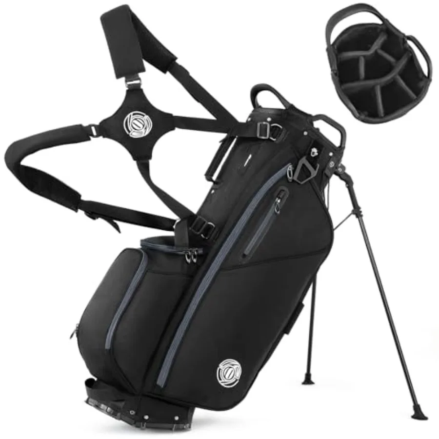

Golf Stand Bag, Lightweight Golf Bags with 7 Way Full-Length Dividers, 900D Weather-Resistant Farbic, Cooler Pockets, Ergonomic