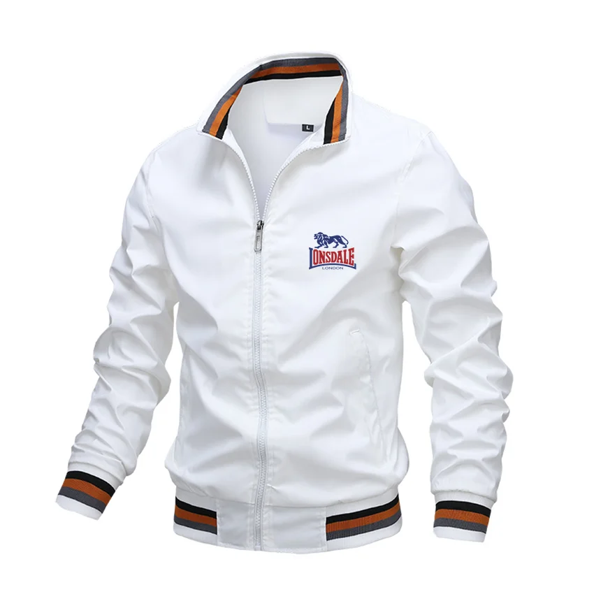 แจ็กเก็ตลำลองเข้ารูปสำหรับผู้ชาย, jaket baseball นักบินคอตั้งนักบินโลโก้ลอนส์เดลแฟชั่นใหม่ล่าสุดฤดูใบไม้ผลิ