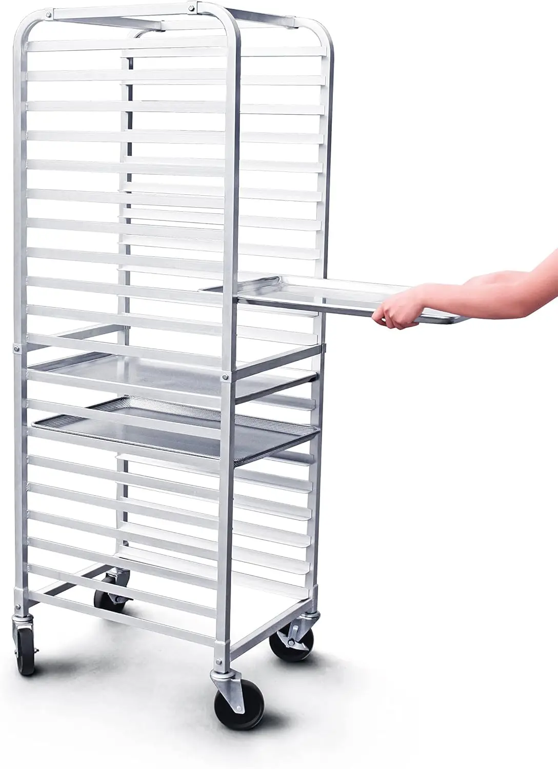 Commercial-Grade Aluminum with Brake Wheels (69" 20-Tier)