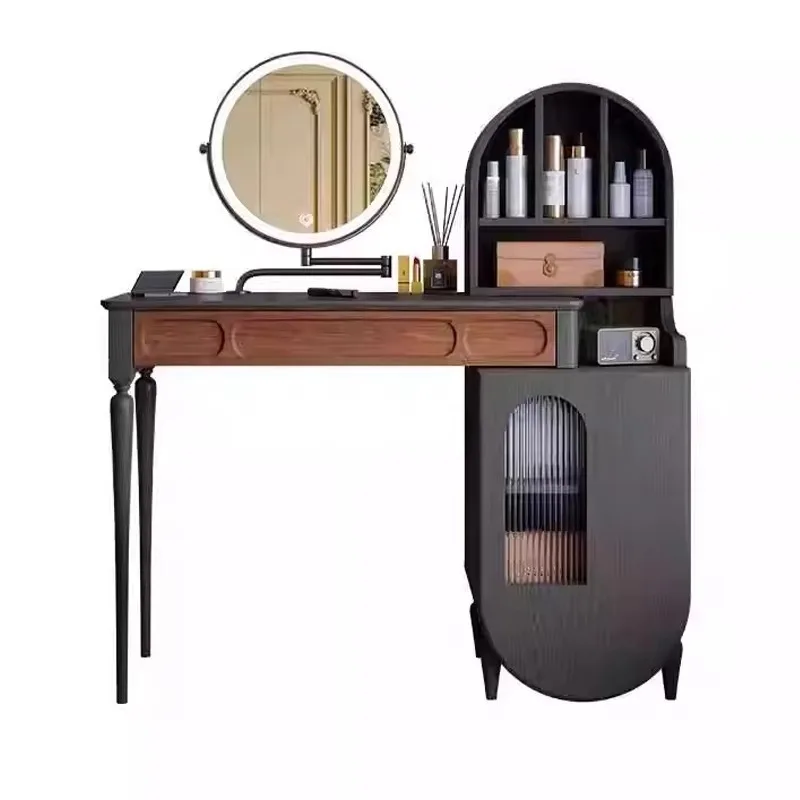 

French retro light luxury dresser chest cabinet integrated small apartment bedroom bedside locker medieval solid wood makeup