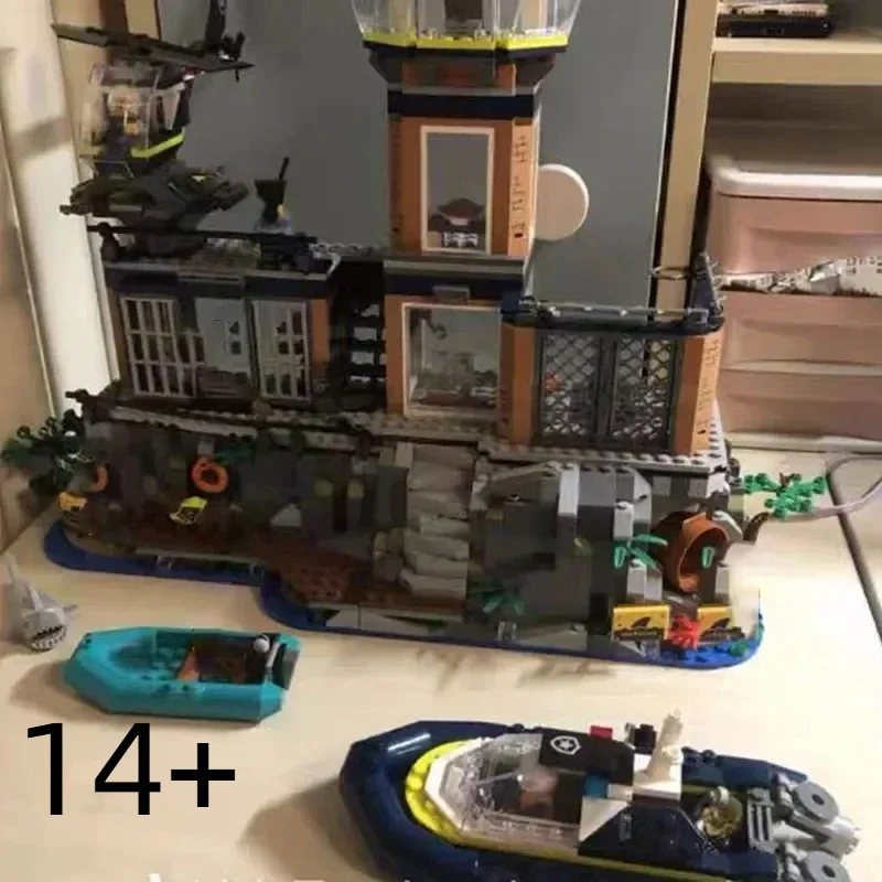 متوفر مدينة تناسب 60419 جزيرة سجن البحر اللبنات نموذج الطوب الشرطة قارب سريع MOC لعبة للأطفال عيد الميلاد هدية عيد ميلاد