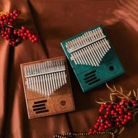Retro Kalimba 17 Key Thumb Piano High Quality Wood Mahogany Acacia Wood Body Musical Instrument Kalimba Piano Creative Music Box