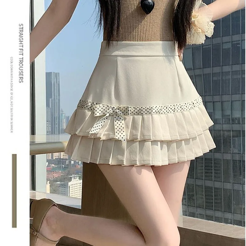 Summer 2026 New Skirt Women's Fashion Pleated Buttocks Anti Glare High Waist SlimHalf Length Skirt A Letter Short Skirt