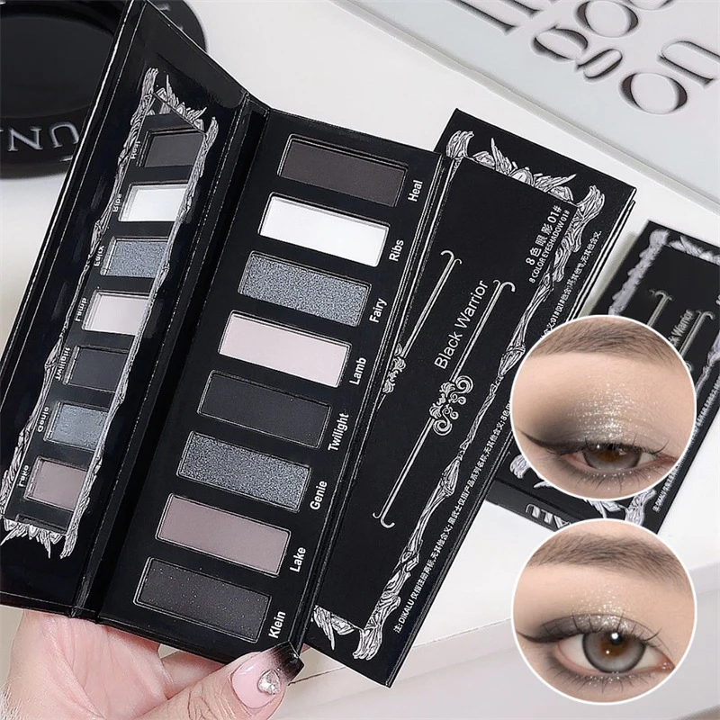 Palette di ombretti fumosi 8 colori, kit di trucco impermeabile metallizzato opaco luccicante a lunga durata per le donne, feste di Halloween, cosplay