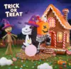 5ft / 1.5m Halloween Inflatable Skeleton Dog with Witch Hat, Pumpkin & Ghost, LED Light Up Yard Decoration