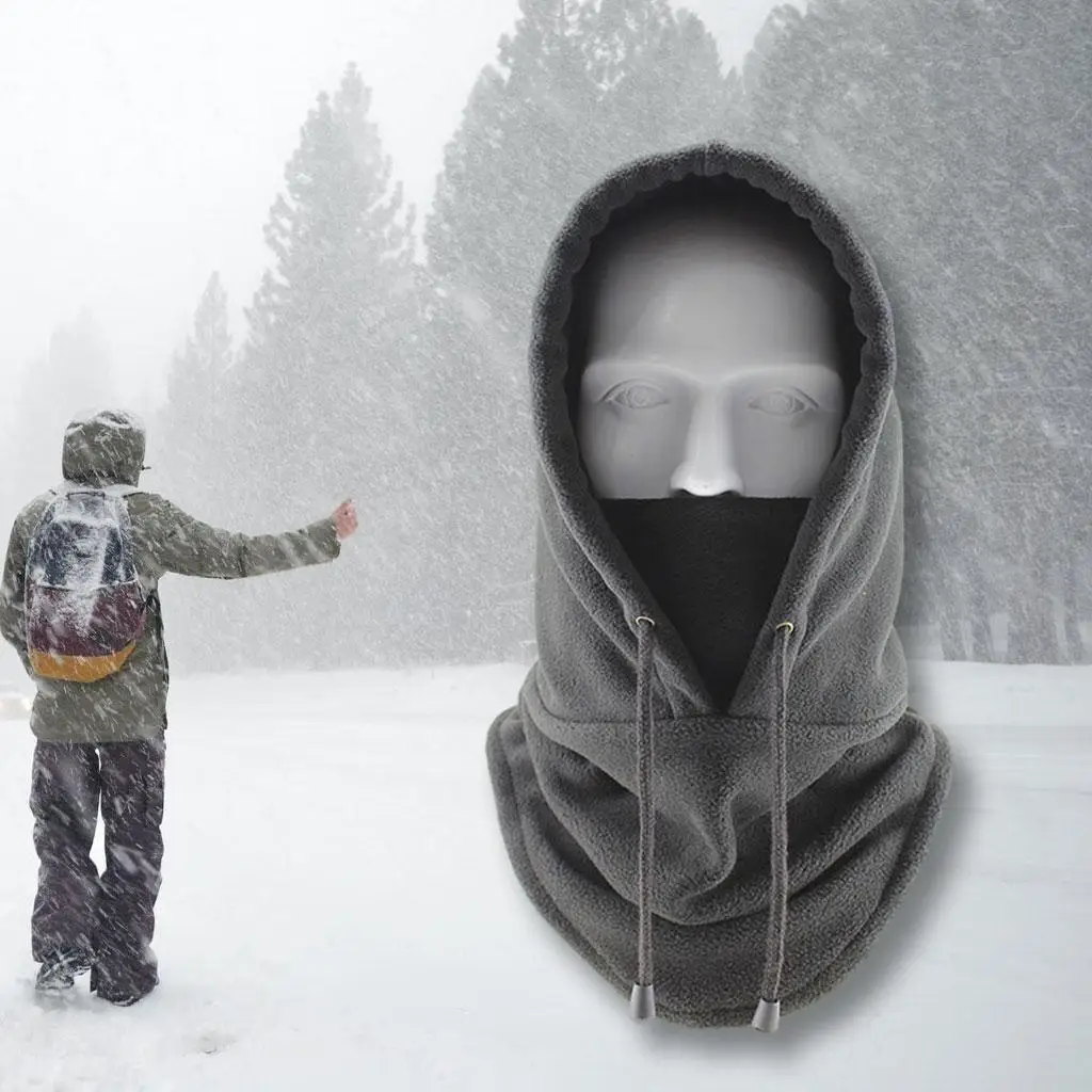 플러시 보온 겨울 모자 넥 게이터 얼굴 가리개 방풍 발라클라바 후드 스키 및 사냥용