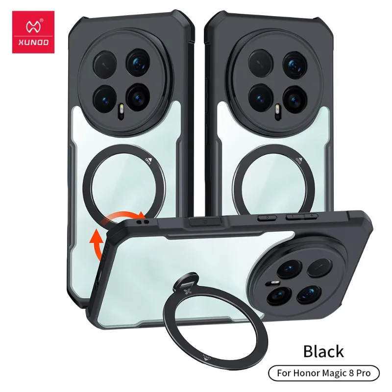 

Xundd Case For Honor Magic 8 Pro Magnetic Airbags Shockproof Hard PC + Soft TPU Clear Anti-fall Protection Phone Cover