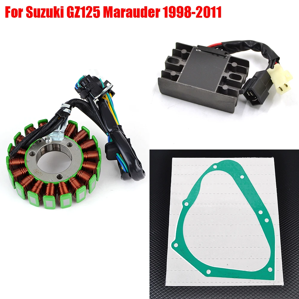 GZ 125 Stator Coil + Gasket + Regulator Rectifier For Suzuki GZ125 Marauder 1998-2003 2004 2005 2006 2007 2008 2009 2010 2011