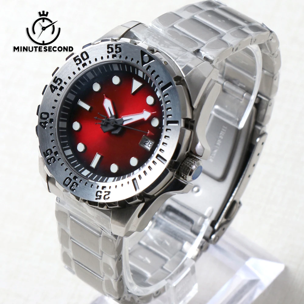 

MINUTESECOND 45mm Monster Watch NH35 Watch NH35 Red Dial Sapphire Crystal NH35 Automatic Movement 316L Stainless Steel Band