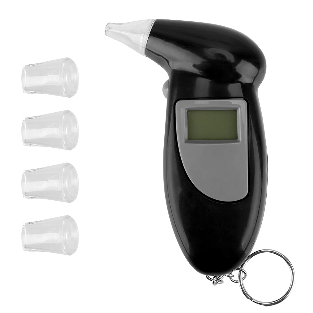 Breathalyzer Police Alcotest Alcohol Tester Digital Alcohol Detector Display Handheld with Keychain Alcohol Breath Tester