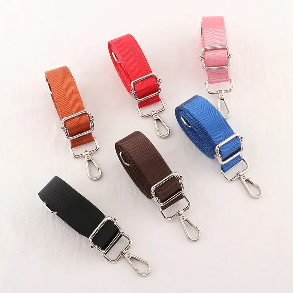 Shoulder Bag Strap Fashion Wide Replacement Strap For Bags Nylon Woman Messenger Bag Accessories Silver Metal Buckle Bag Straps