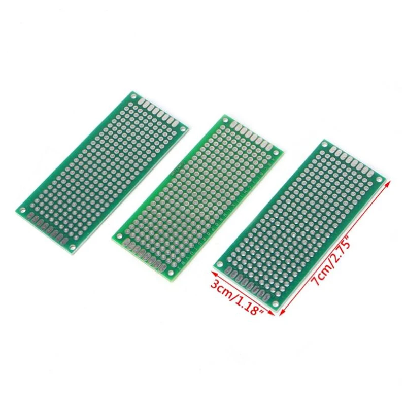 10 pz Scheda PCB Elettronica 3x7 cm Fai Da Te Universale Circuito Stampato 3*7 cm Doppio Lato Prototipazione PCB Per Arduino Piastra di Rame