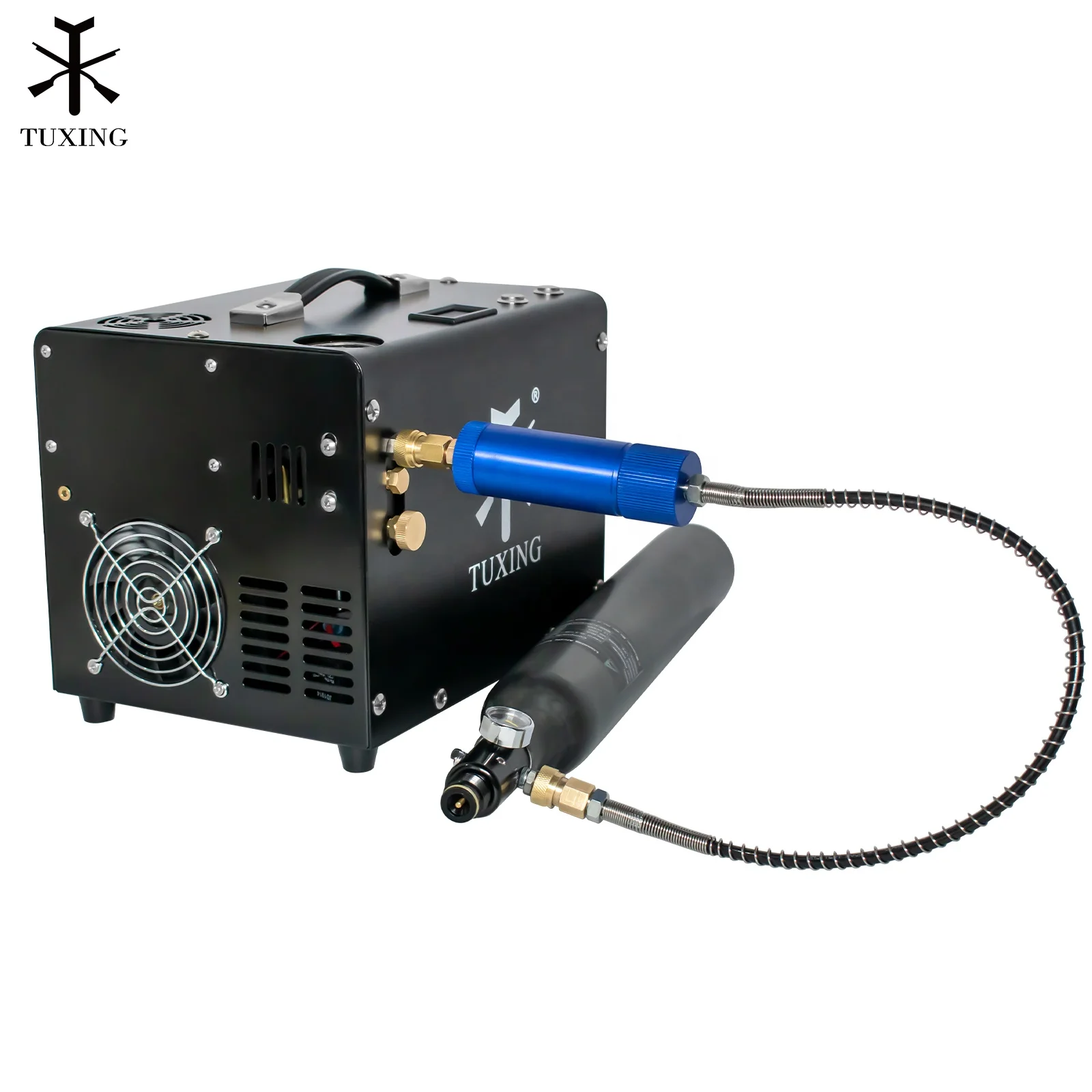 TUXING Manual Stop 12V 300Bar 4500Psi Wholesale Electric Air Pump PCP Compressor for Paintball