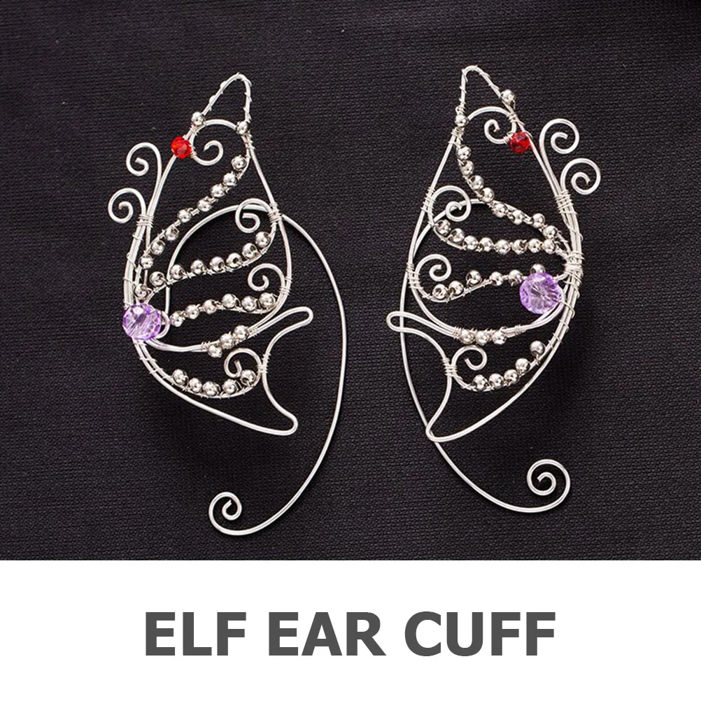 

Butterfly Earrings Cuffs Non Piercing for Women Pierced Aldult Clip Accessories Rhinestones