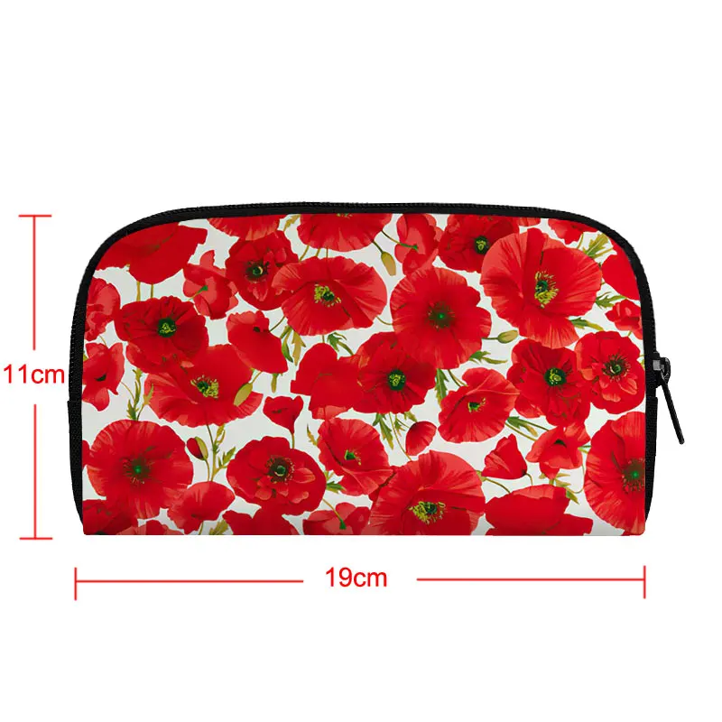 Beautiful Red Poppy Flower Print Wallets Women Purse ID Credit Card Phone Holder Men Long Wallets Cute Clutch Coin Money Bag