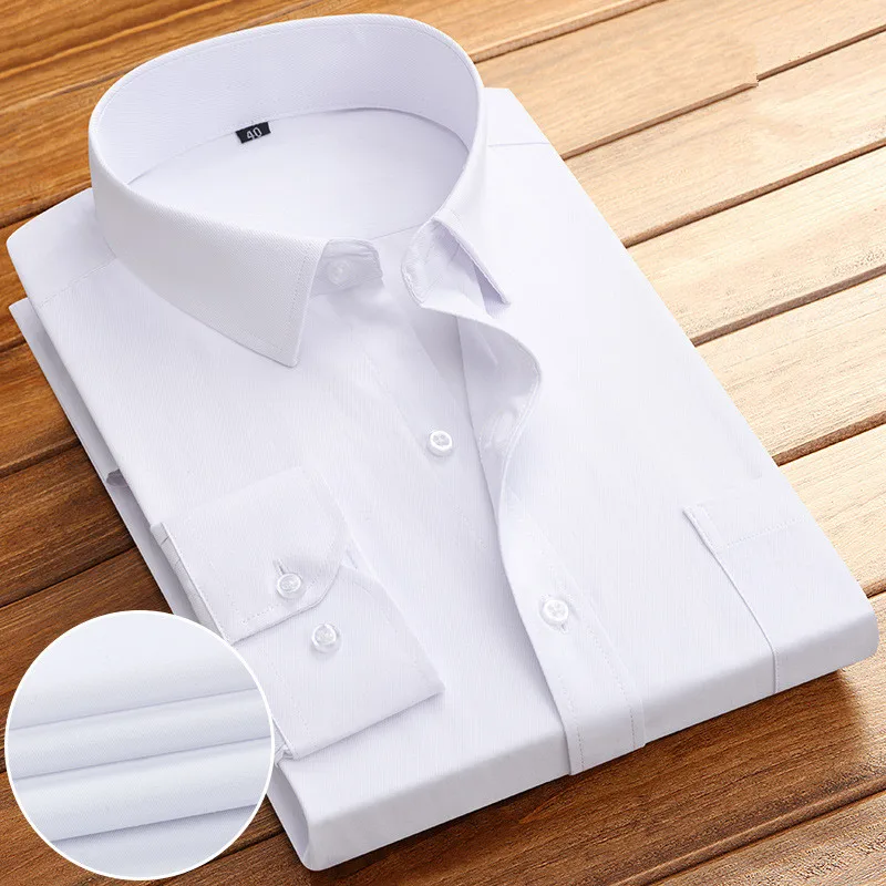 New Spring Autumn Square Collar Slim Fit Shirts Men Solid Color Long Sleeve Smart Casual Mens Blouse Single Breasted Shirt Man