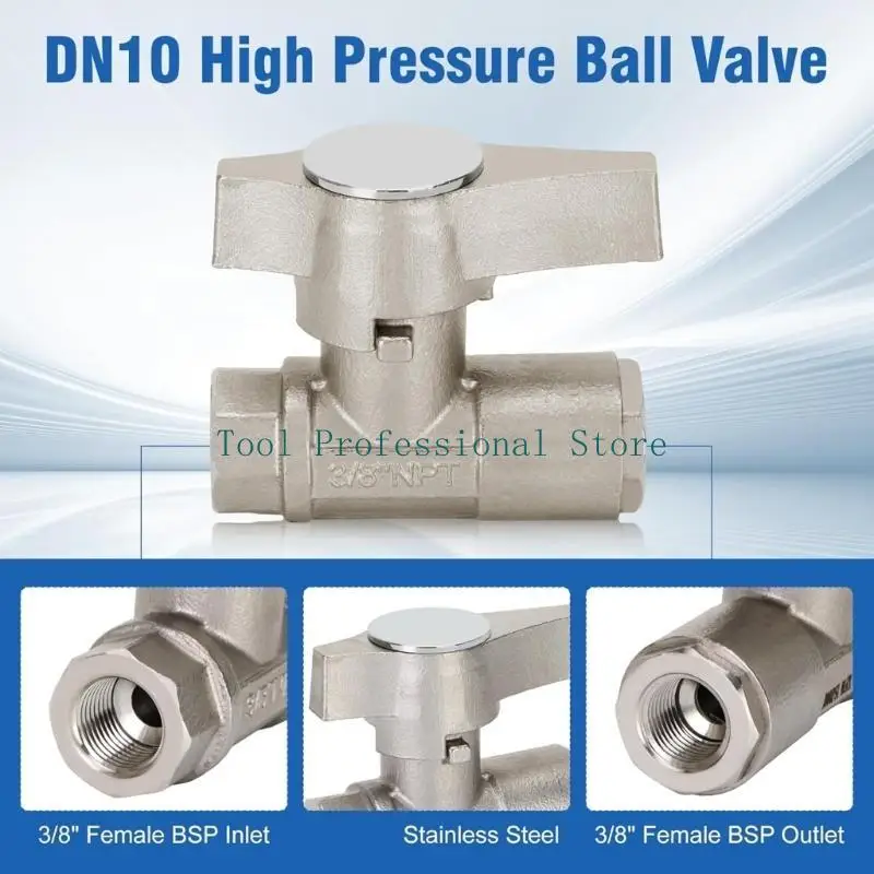 57QF Corrosion Resistant Ball Valves Pressure Washer 3/8In Thread 5000PSI Replacements For Washer Equipment Maintenance Tool