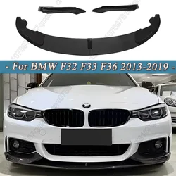 앞 범퍼 립 ABS 광택 블랙 또는 탄소 섬유 룩 스포일러, BMW 4 시리즈 F32 F33 F36 420i 430i 420d M440i 2013-2019, 4 개