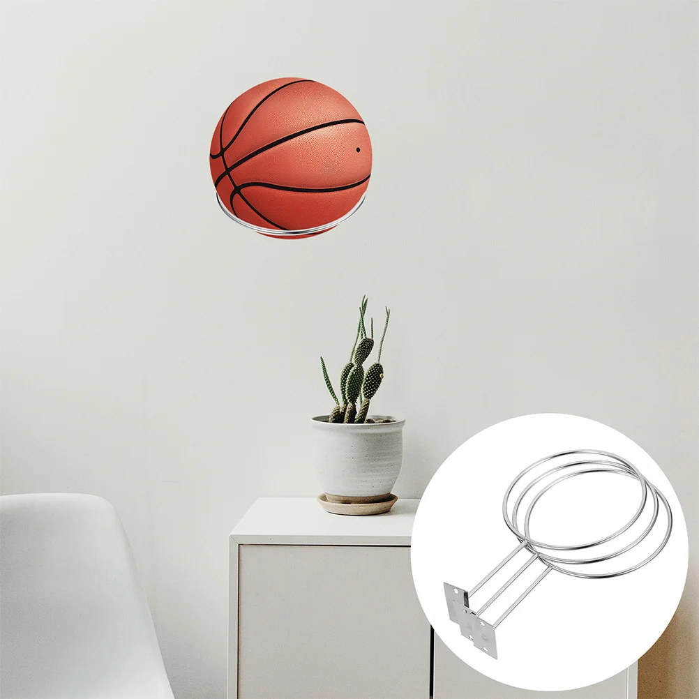 

2Pcs Wall Mounted Ball Holder Iron Basketball Football Display Storage Rack Basketball Holder Wall Mount
