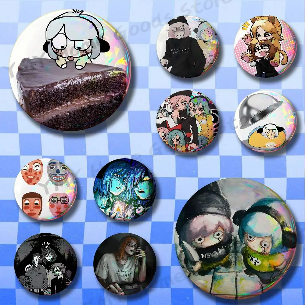 Cute Rnfren Randal Luther Nyon Badges Cartoon Character Pins Brooch for Bag Shoes Decoration Jewelry Gifts