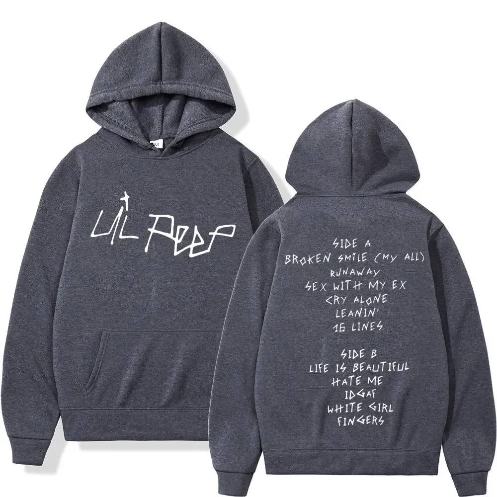 Rapper Lil Peep Fashion Casual Hoodie Men\'s and Women\'s Popular Hip Hop Hoodie Autumn Fashion Retro Wool Hoodie Street Wear